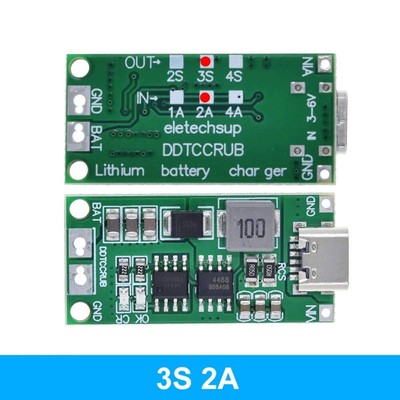Multi-Cell 2S 3S 4S Type-C To 8.4V 12.6V 16.8V Step-Up Boost LiPo Polymer Li-Ion