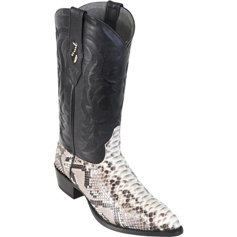 Pre-owned Los Altos Boots Los Altos Men Natural Genuine Python Snake Cowboy Round Toe Boot 655749 (d) In Beige