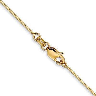 Pre-owned Skyjewelers Real 14k Yellow Gold .8mm Diamond Cut Octagonal Snake Chain; 20 Inch
