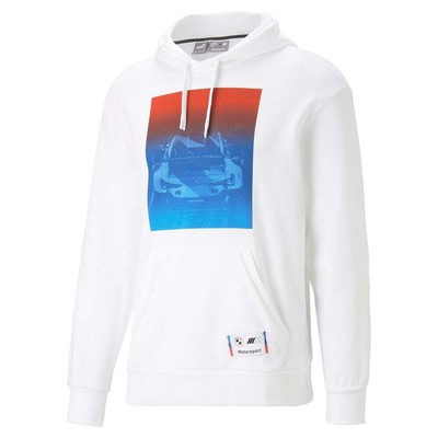 

Пуловер с капюшоном Puma Bmw Mms Road Trip, мужская повседневная верхняя одежда с капюшоном, размер , 53, Белый