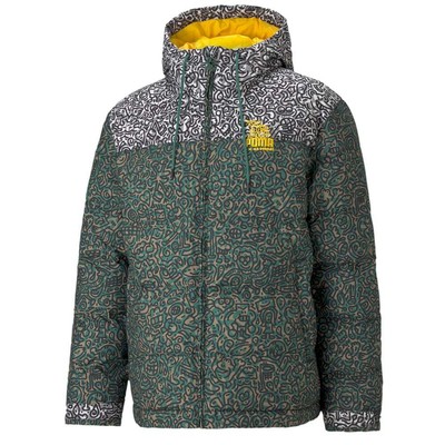 

Puma X Mr Doodle Aop Full Zip Puffer Jacket Mens Size  Casual Athletic Outerwe, Белый, Puma X Mr Doodle Aop Full Zip Puffer Jacket