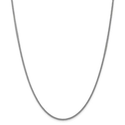 Pre-owned Superdealsforeverything Real 14kt White Gold 2mm Semi-solid 3-wire Wheat Chain; 16 Inch, Lobster Clasp