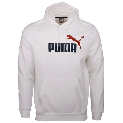 

Puma Ess+ 2 Col Logo Pullover Hoodie Мужская белая повседневная спортивная верхняя одежда 84684, Белый, Puma Ess+ 2 Col Logo Pullover Hoodie