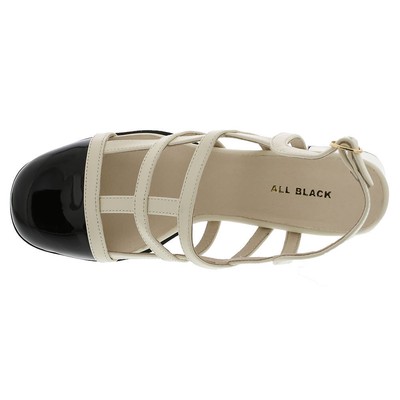 Pre-owned All Black Coco Strappy Lady Women's Sandal In White