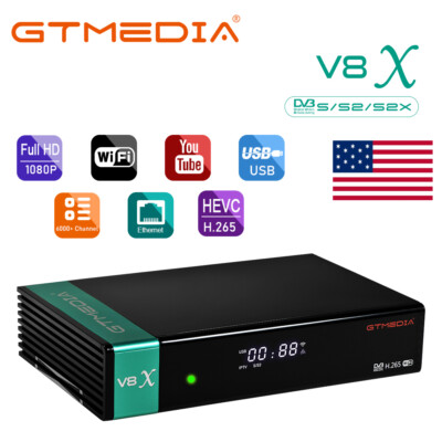 GTMEDIA V8X Full HD FTA DVB-S/S2/S2X Satellite Receiver Sat Dish TV Box PVR DLNA