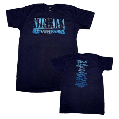 Nirvana T-Shirt Nevermind Album w/ Song List Titles Back New Authentic S-2XL