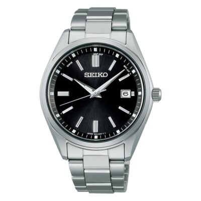 Pre-owned Seiko Selection Sbtm323 Black Solar Atomic Radio Men's Watch With Box