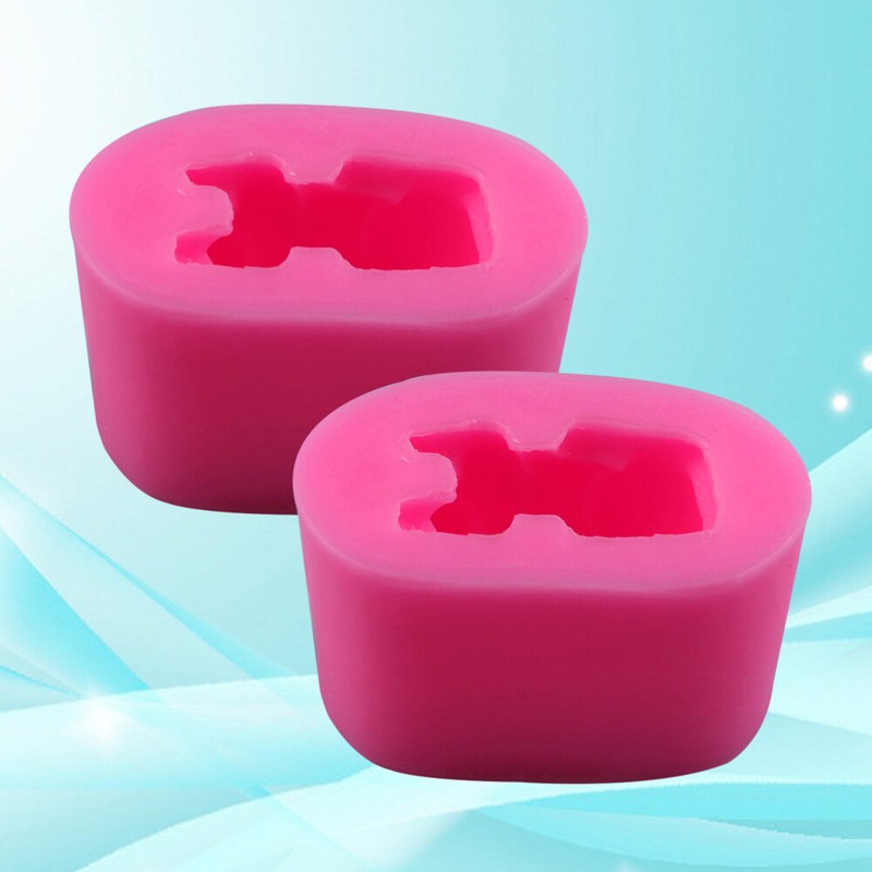 2PCS Seifenformen Rabbit Candy Formen Silikonformen Eiswürfelschalen für