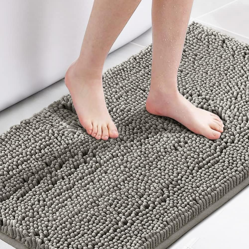 Modern Bath Mat for Bathroom Luxury Chenille Bathroom Mat Non Slip Extra Soft an