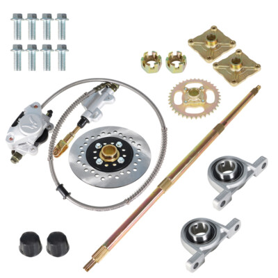 Go Kart ATV Live Rear Axle Kit + Brake Assembly +Sprocket Hub Drift Trike 32''