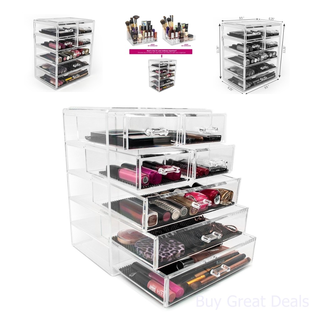 Beautify Extra Large Tiers Clear Acrylic Cosmetic Makeup Cube