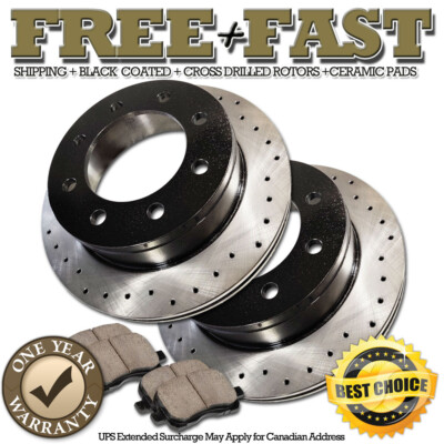 H0267 FRONT Premium BLACK Brake Rotors Pads FOR 2000 2001 Dodge Ram 2500 3500
