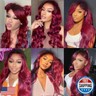 26 28 30 Red Bundles Human Hair Burgundy Body Wave Bundles 8a Brazilian Virgin Remy Two Tone Black And Burgundy Bundle Hair Weave 99j Body Wave Bundle