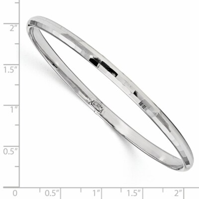 Pre-owned Superdealsforeverything Real 10kt White Gold Polished Bangle