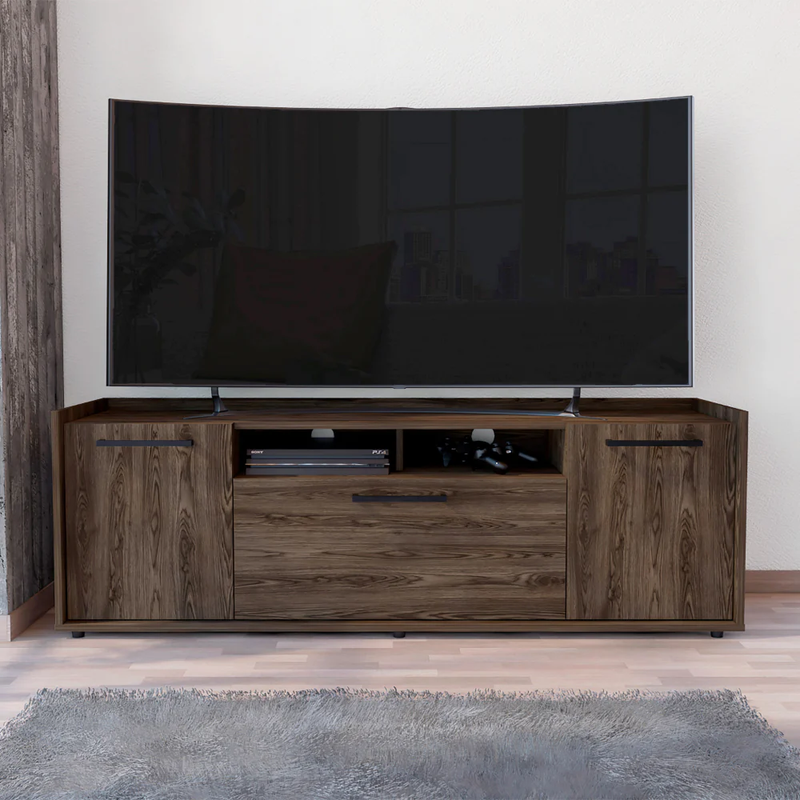 Tv Stand for Tv&acute;S up 55" Dext, One Cabinet, Double Door, Dark Walnut Finish NEW