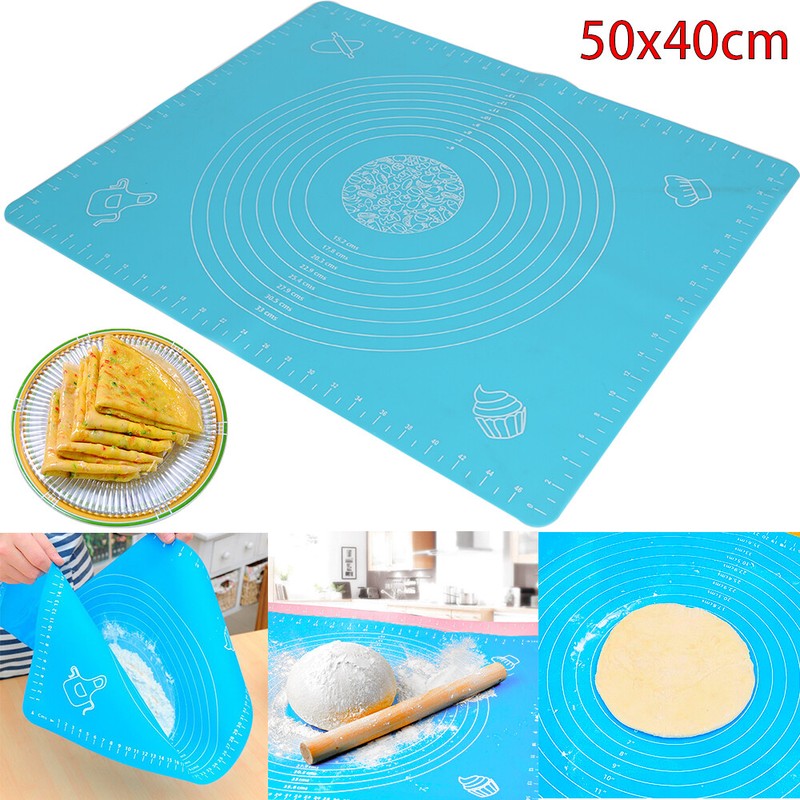 50x40cm Silikon Backmatte Antihaft Ausrollmatte Teigmatte für Macarons Fondant