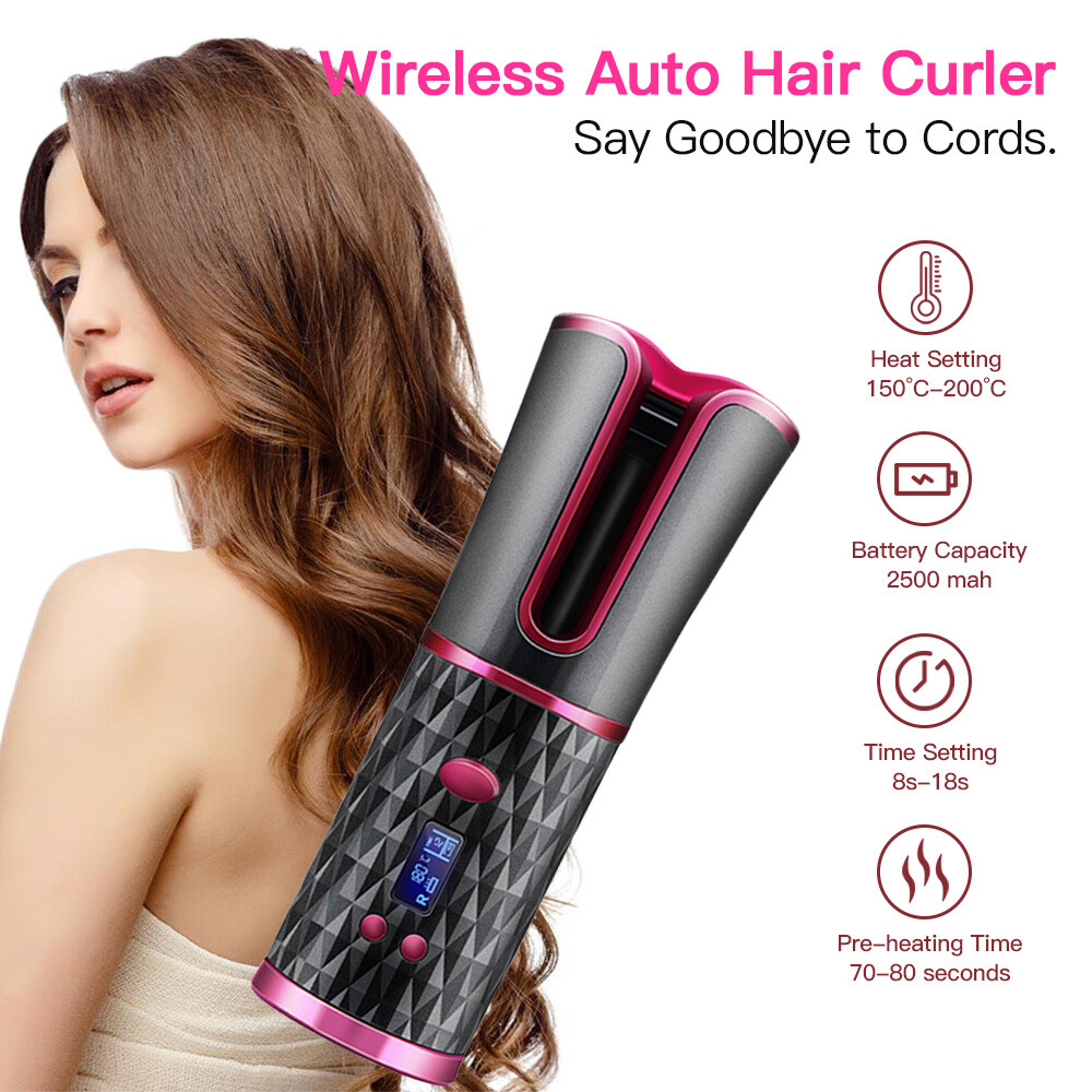rotating ceramic hair curler