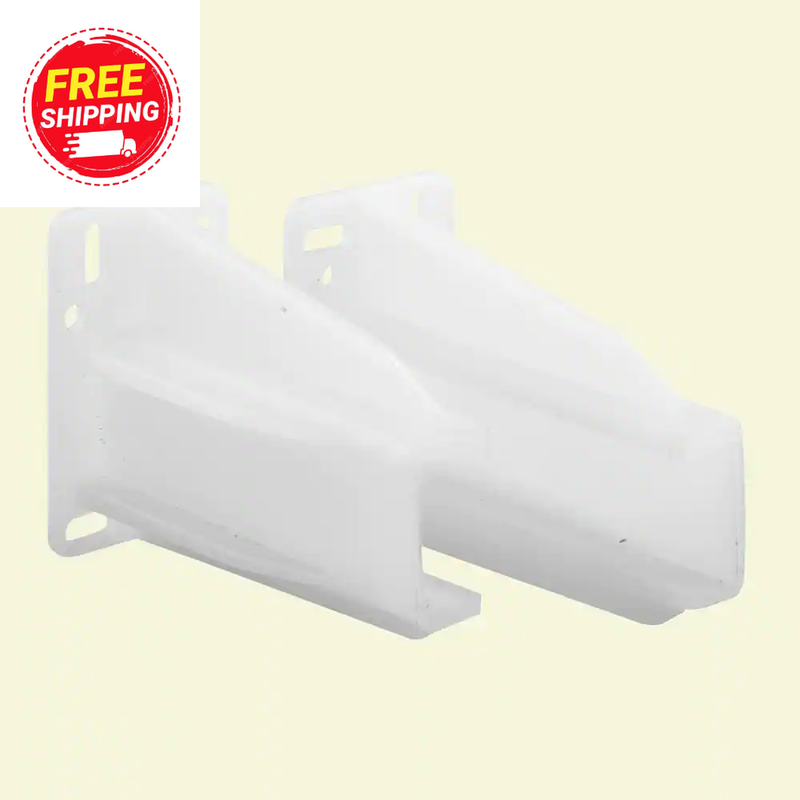 Drawer Track Back Plate, 5/16 In. X 7/8 In., Plastic, White (1-Pair)