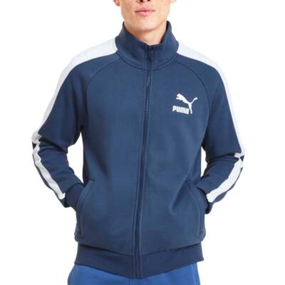 

Puma Iconic T7 Full Zip Track Jacket Мужские синие пальто Куртки Верхняя одежда 595383-43, Синий, Puma Iconic T7 Full Zip Track Jacket