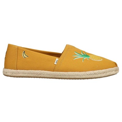 Желтые женские повседневные туфли без шнуровки TOMS Alpargata Rope 10015683T