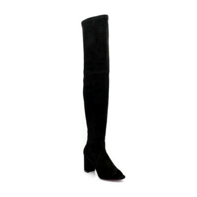 Pre-owned Amanda Gregory Low Open Toe Boot In Black