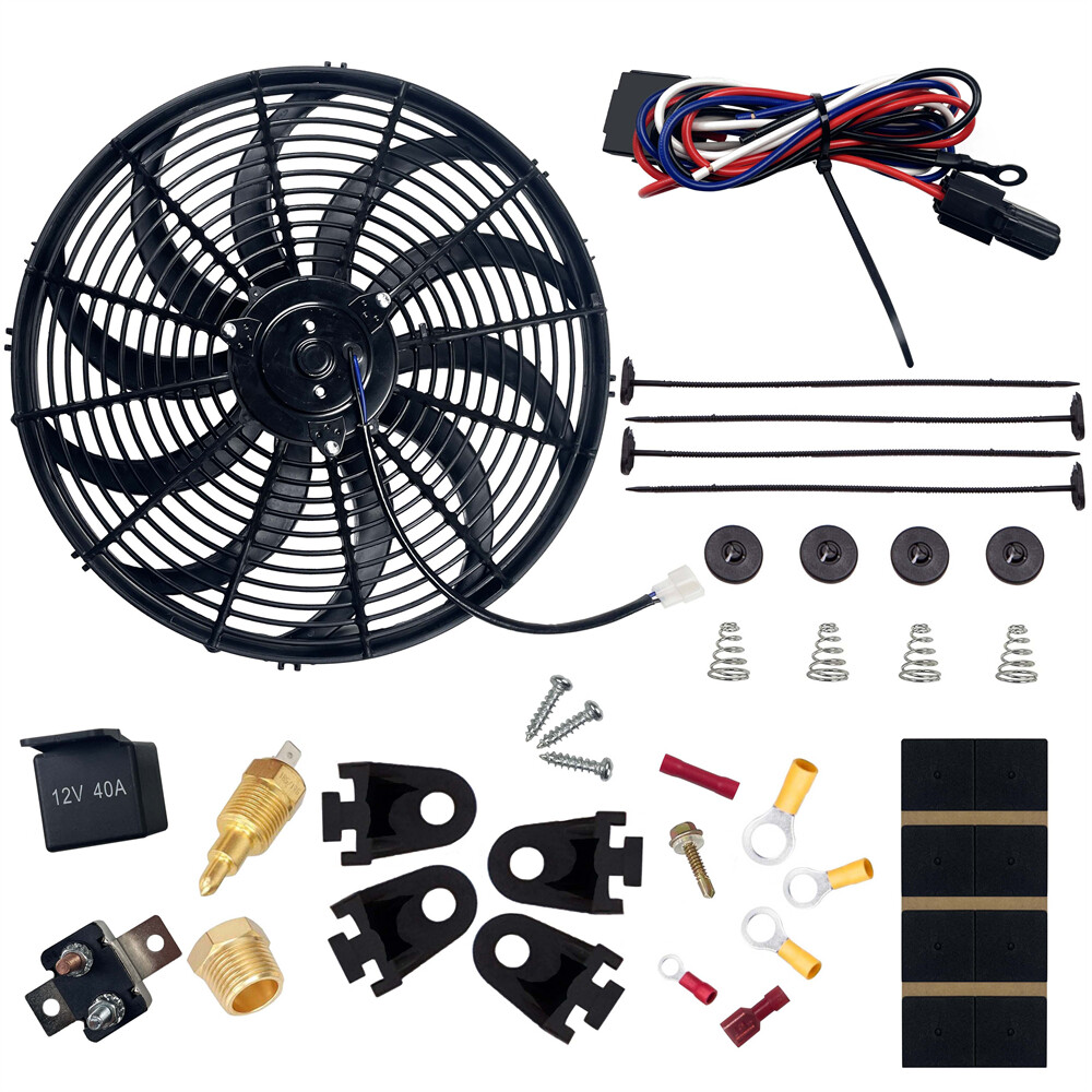 16'' Electric Radiator Slim Push Pull Cooling Fan 12V 120W 1