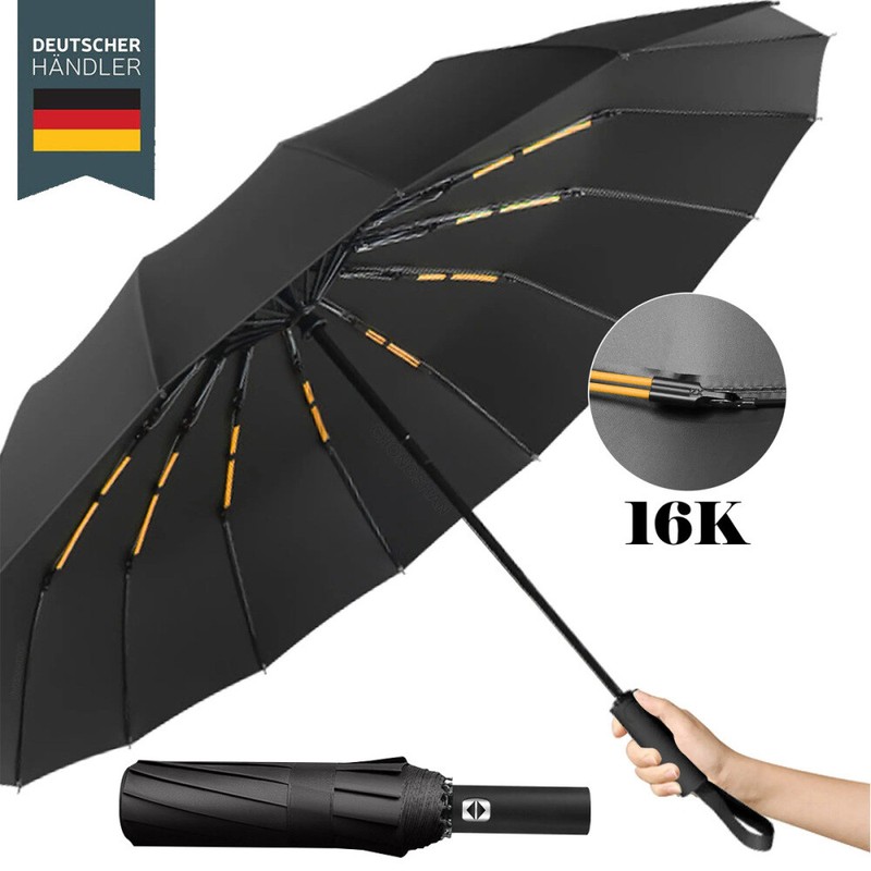 Neu Regenschirm Automatik Stabil Sturmsicher Windfest GroÃ Herren Damen Kind.