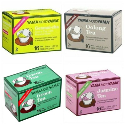 SET of 4 Japanese Yamamotoyama Jasmine Oolong Green Tea Genmai-cha Roasted Rice