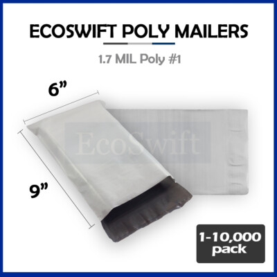 1-10000 6 x 9 ''EcoSwift'' Poly Mailers Envelopes Plastic Shipping Bags 1.70 MIL