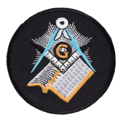 Freemasons Black, White, Blue & Gold Masonic Logo Patches