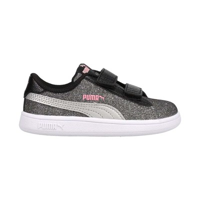 

Puma Smash V2 Glitz Glam Slip On Toddler Girls Серые кроссовки Повседневная обувь 36738, Grey, Puma Smash V2 Glitz Glam Slip On Toddler
