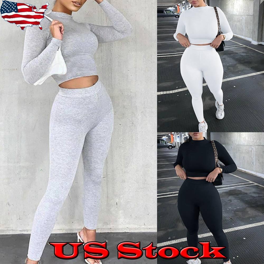 Women Seamless 2pcs Yoga Set Yoga Suit Crop Top+Leggings Pan
