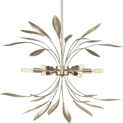 Progress Lighting P500415-176 Mariposa - 6 Light Pendant-Gilded Silver Finish