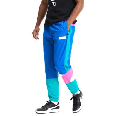 

Puma Formstrip Woven Basketball Pants Mens Size  Casual Athletic Bottoms 5303, Синий, Puma Formstrip Woven Basketball Pants