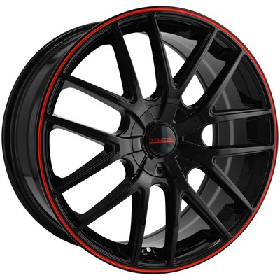 Touren TR60 18x8 5x110/5x115 +40mm Black/Red Wheel Rim 18'' Inch