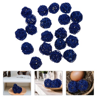 20 Pcs Home Decor Clearance Blue Ball Rattan Decorative Ornaments