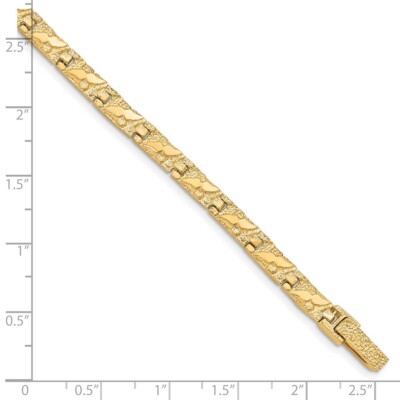 Pre-owned Superdealsforeverything Real 10kt Yellow Gold 6.0mm Nugget Chain Bracelet; 7 Inch