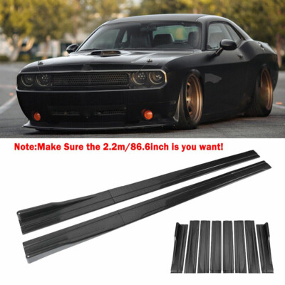 Carbon Fiber 86.6'' Side Skirts Rocker Panel Lip For Dodge Challenger RT SRT SXT