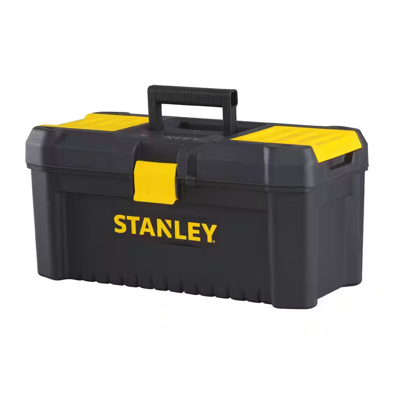 Stanley 16 Inch Tool Box Large Capacity Plastic Storage Organizer Tray Lid