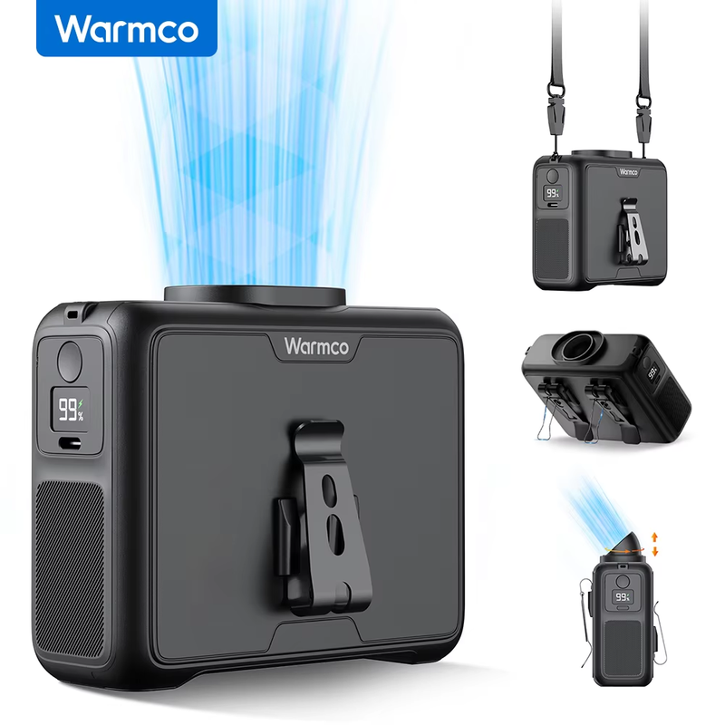 20000mAh Portable Neck Waist Fan 72H Battery 4Speeds 15000RPM Clip On Wearable B