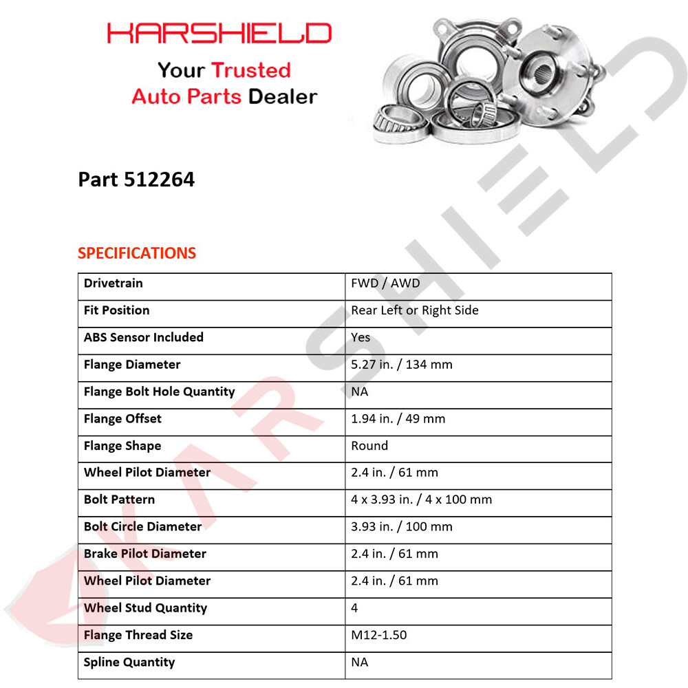 2x Rear Wheel Bearing Hub Assembly for 2000-2006 Honda Insight 512264 BR930380 - Picture 12 of 12