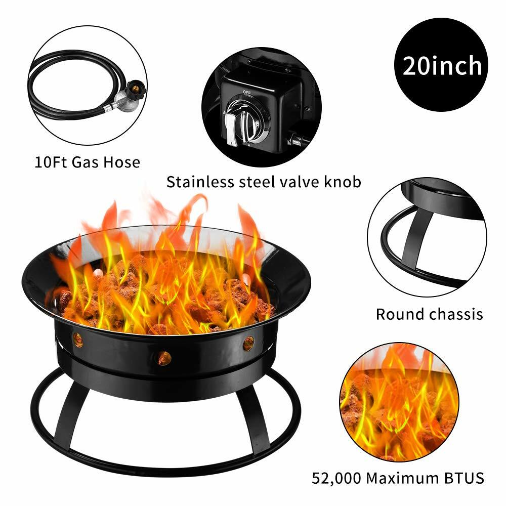 Outdoor Propane Gas Fire Pit Patio Fire Bowl