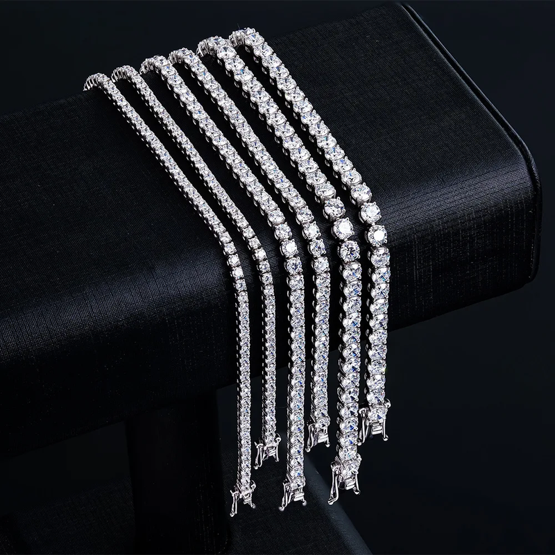 2mm 925 Sterling Silver Moissanite Bracelet 3Mm D VVS1 Diamond for Women Men Spa