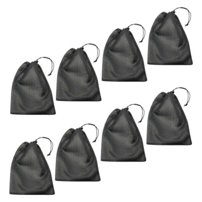  8 Pcs Drawstring Storage Mesh Bag Organizer Bags Laundry Sack
