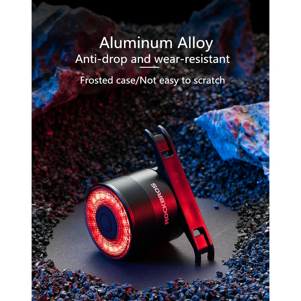 ROCKBROS Bike Tail Lights Smart Auto Brake Sensing Rear Light Waterproof 4 modes