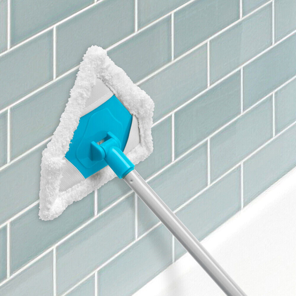 Telescopic Mop Microfibre Mop Triangle Bathroom Shower Tile Glass
