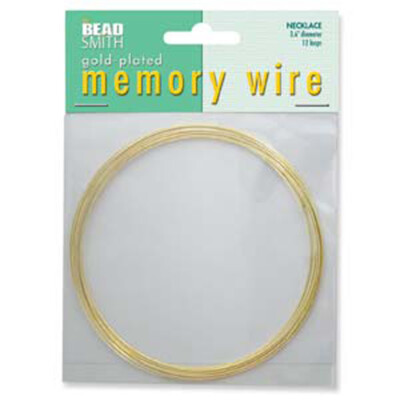 Memory Wire Necklace Gold Plate 3.6 inch 12 Loops