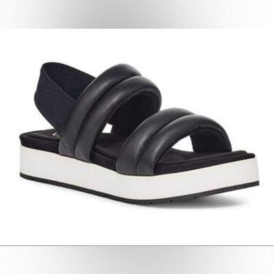 Koolaburra By UGG Anida Black Slide Quilted Memory Foam Sandals Size 10 NWOB