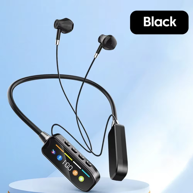 HD Screen Bluetooth 5.4 Headphones Neckband Earphones TWS Wireless Headsets HiFi