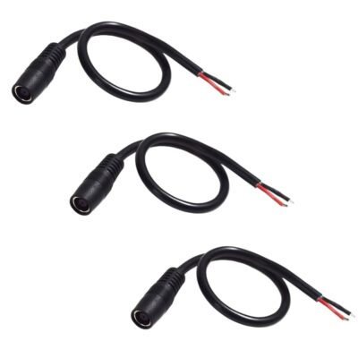 3PCS DC7909 DC8mm Power Cable 12V 24V DC 8mm Female Plug to Bare Wire Open E